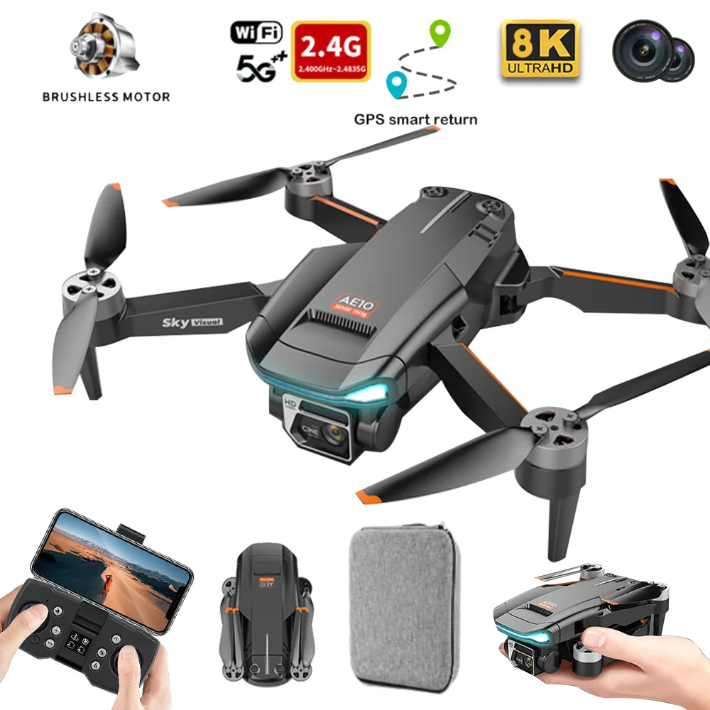 

AE10 MINI GPS Drone 8K HD Dual ESC Camera 5G WIFI Fpv Profesional Aerial Photography Brushless Motor Helicopter RC Quadcopter