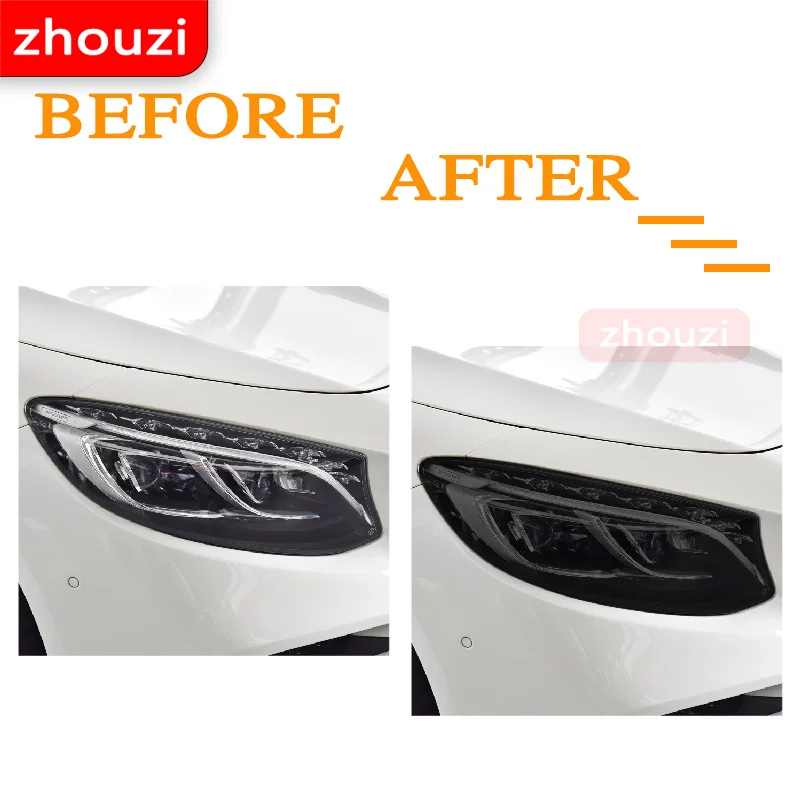 

For Mercedes Benz Maybach S Class W222 S500 S650 AMG Car Headlight Tint Black Protective Film Taillight Transparent TPU Sticker