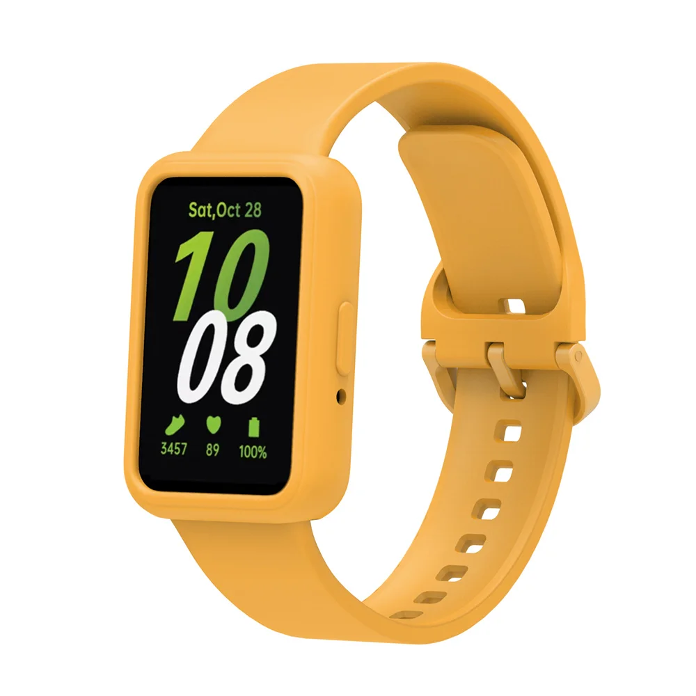 Фото Ремешок силиконовый для Samsung Galaxy Fit 3, сменный Браслет 2 в 1 с цветной пряжкой №4