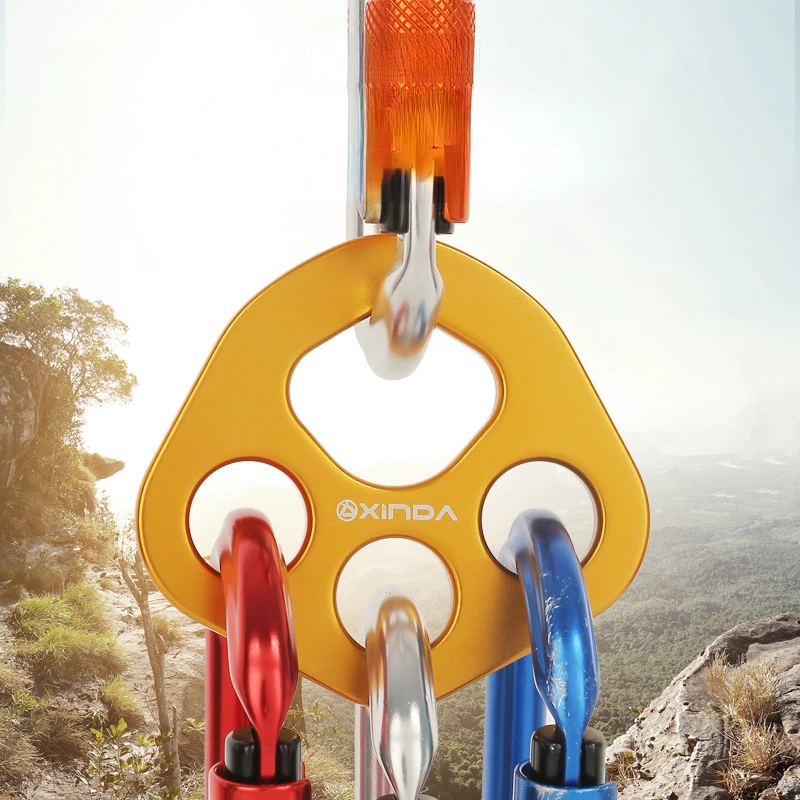 

Outdoor 4-hole Force Splitter Plate Climbing Aluminum Bear Paw Rigging Multi Anchor Plate for Multi-point Mountaineering