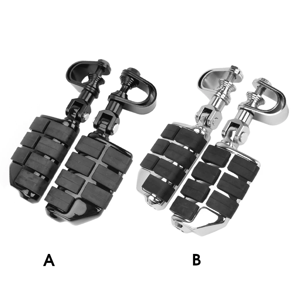 

1 Pair 25-32mm Motorcycle Foot Pedal Aluminium Universal Motorbike Pedals Outdoor Rotatable Bracket Parts Black