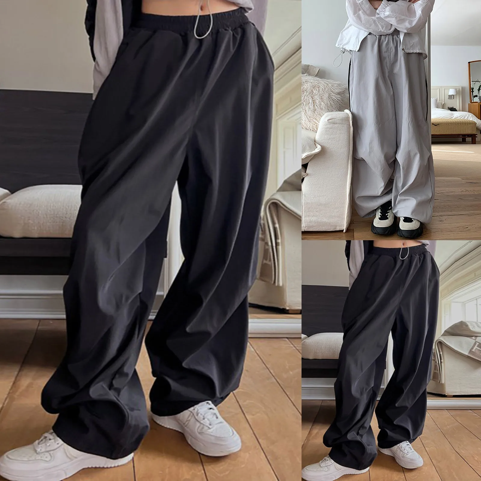

Casual Pants for Women Cotton Women's Large Pocket Stitching Drawstring Loose Casual Pants Womens Pants Casual Work Winter
