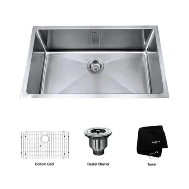 

KRAUS Standart PRO 30" 16 Gauge Undermount Single Stainless Steel Kitchen Sink