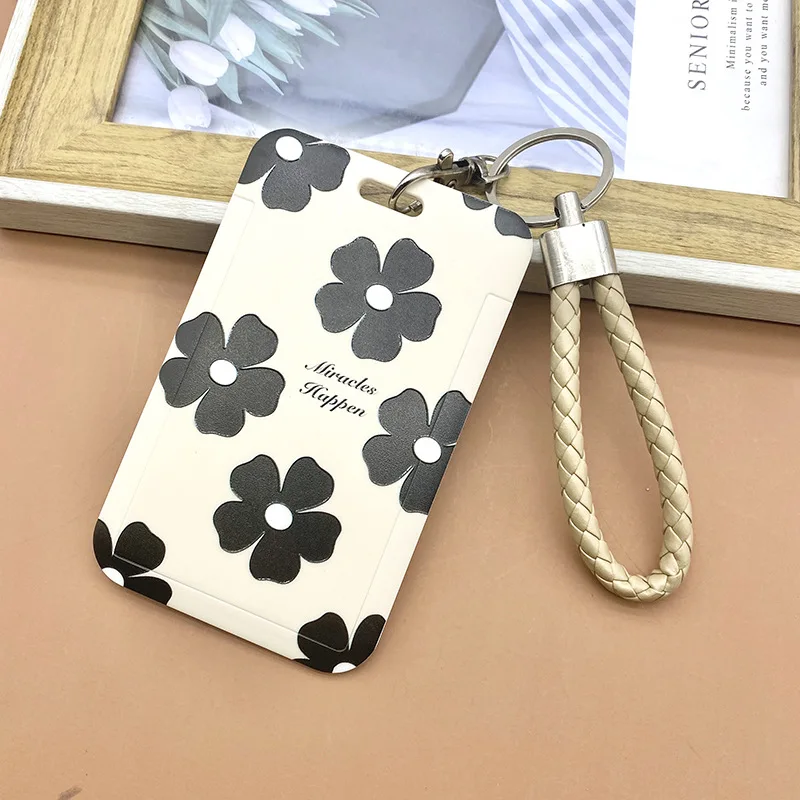

3Inch Acrylic Kpop Keychain Photocard Holder Kawaii Flower Idol Business Card Pendant Photo Card Cover Protector Stationery