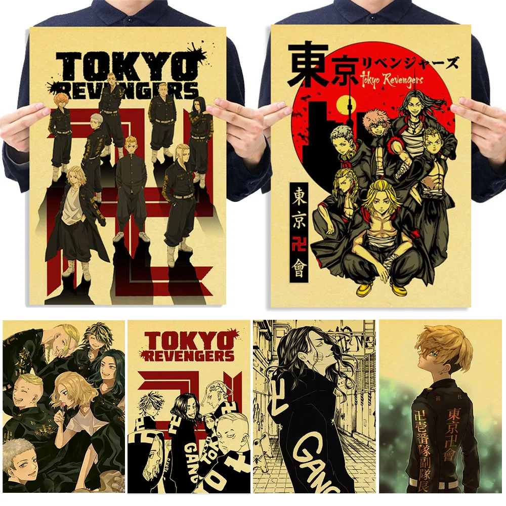 

Tokyo Revengers Posters Kraft Paper Manjirou Ken Vintage Anime Poster Wall Art Painting Study Decoration Pictures