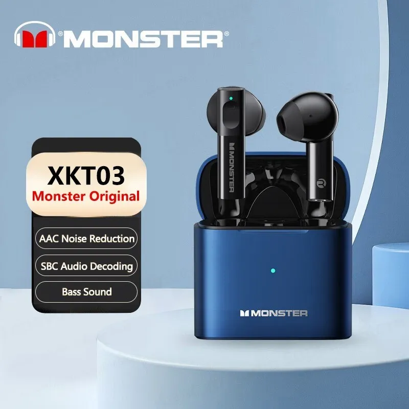 

Original Monster XKT03 TWS 5.2 Wireless Headphones Bluetooth Earphones HIFI Sports Earbuds Noise Reduction Headset Earpods New