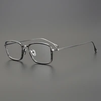 japan design acetate titanium glasses frame men ultralight business square prescription eyeglasses women anti blue light eyewear