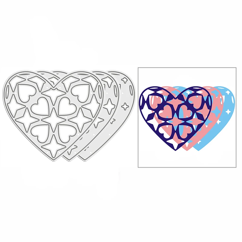 

Новинка 2022 Сделай Сам многослойная любовь звезда каракули ремесло металлические штампы для скрапбукинга и изготовления карт декоративное тиснение без штампов