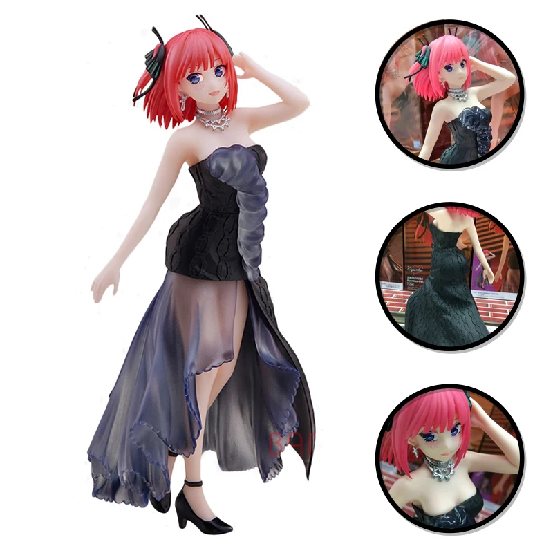 

Anime The Quintessential Quintuplets Figure Nakano Nino Ichika Itsuki Black Evening DressStanding Static Collection 18CM Toys