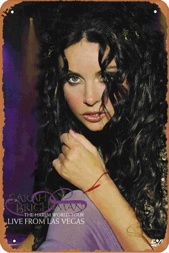 Srh Brghtmn - Lve From Ls Vegs Move Metl Sgns Decorcn Vntge Tn 12x8 nch ron Pntng Wll Decor Resturnt Br Cfe Club Ktche