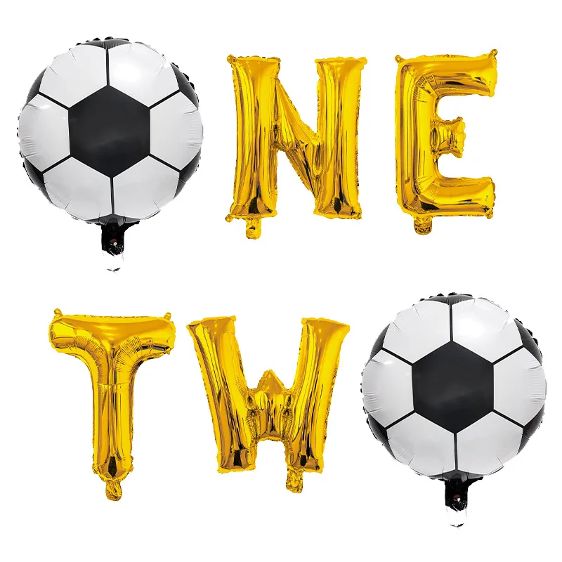 

Soccer Theme Balloons Set One Two Football Aluminum Foil Balloons For Soccer Party Birthday Anniversary Baby Shower Decorations