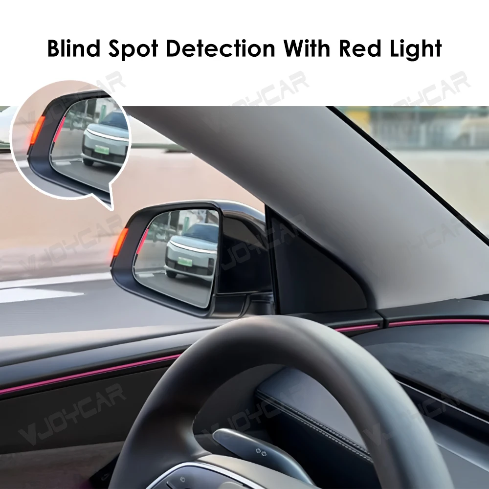 Фото Vjoycar Autopilot Driving AP крышка зеркала заднего вида для Tesla Model Y New Y Juniper указатели поворота с напоминанием о слепой пятне №3
