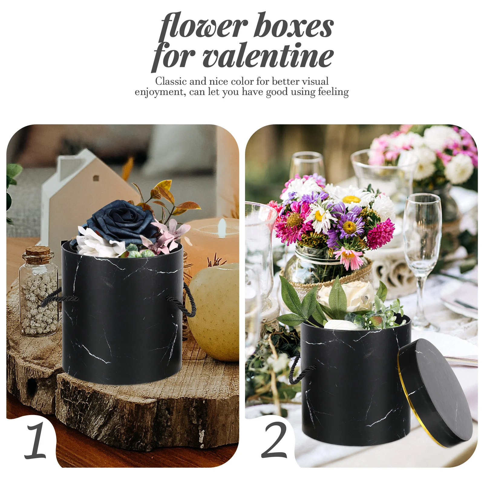 

Flower Box Gift Boxes Packagingpaper Paperboard Flowers Arrangement Cylindrical Round Cardboard Shower Bridal Favors Guests Bag