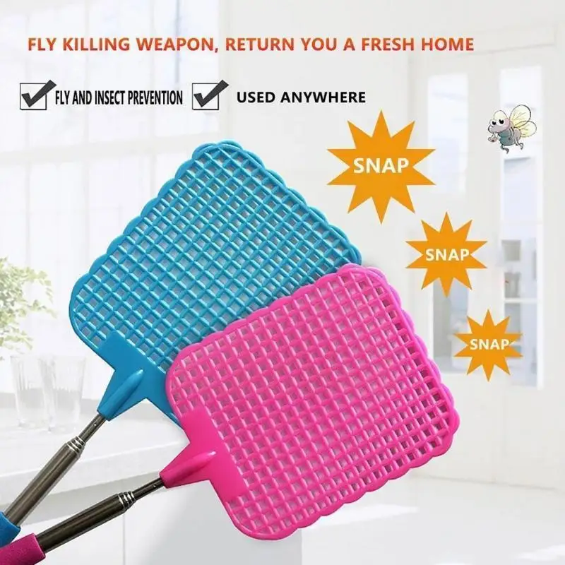 

Telescopic Plastic Flyswatter Home Long Handle Flies Trap Extendable Fly Swatter Prevent Pest Mosquito Killer Tool Garden Supply