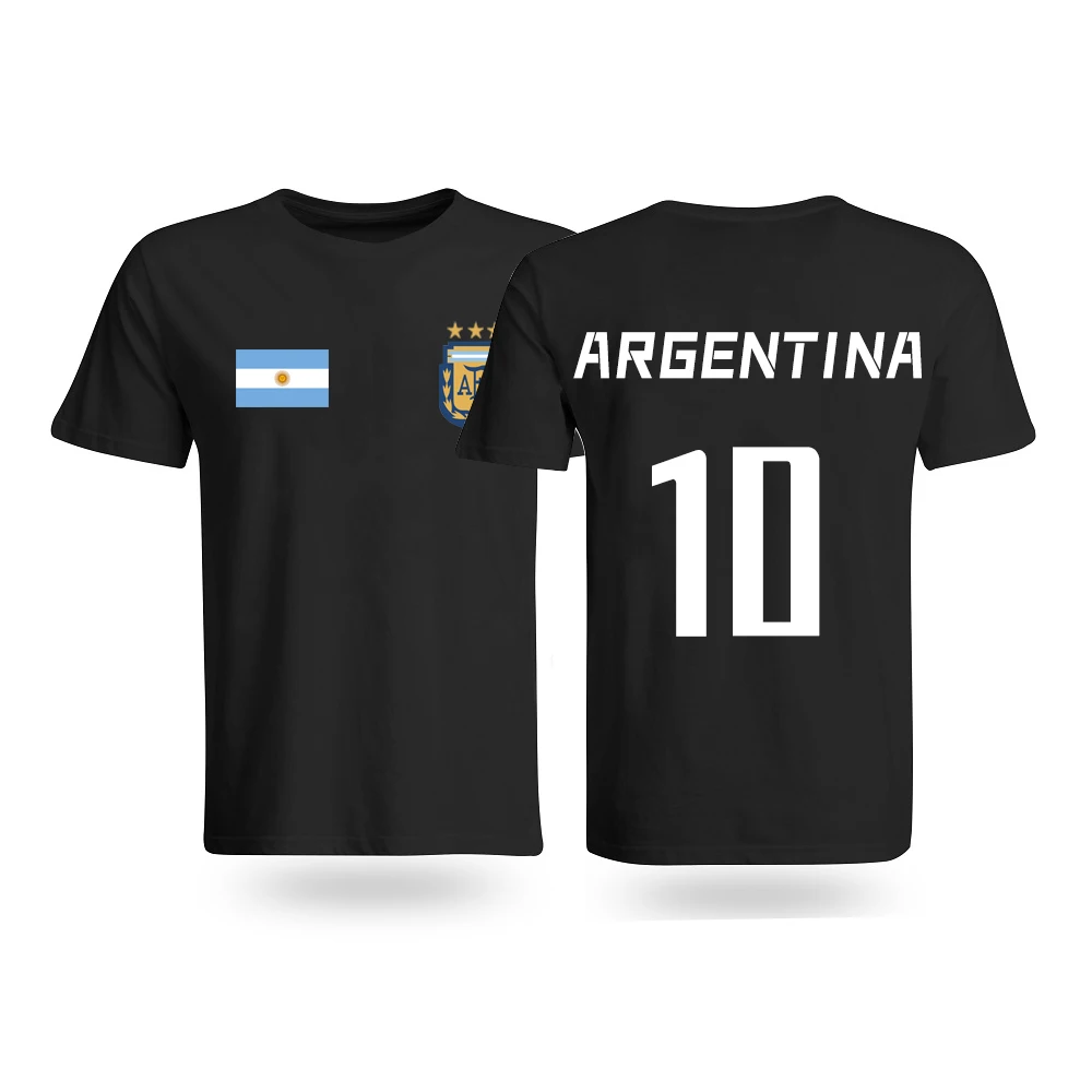 

Argentina Style TShirts Mens Cotton Shirt Football Tees Oversized Casual Mens Fashion Short Sleeve Summer Soccer Tops Sportshirt