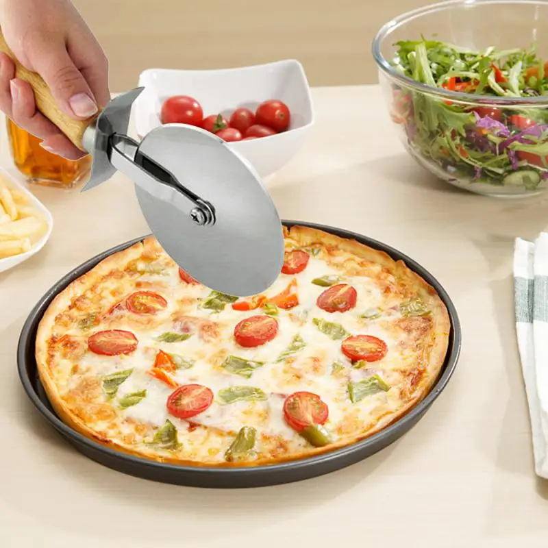 

For Pies Waffles Pizza Cutter Round Roller Pastry Pasta Cake Tool Baking Stainless Steel Pizza Knife Dough Cookies Food Grade