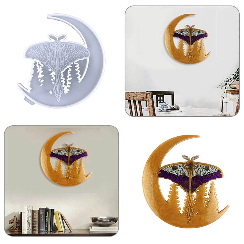 

Moon Butterfly Resin Mold DIY Modern Home Living Room Art Wall Decor Crafts Epoxy Resin Silicone Molds قوالب سيلكون