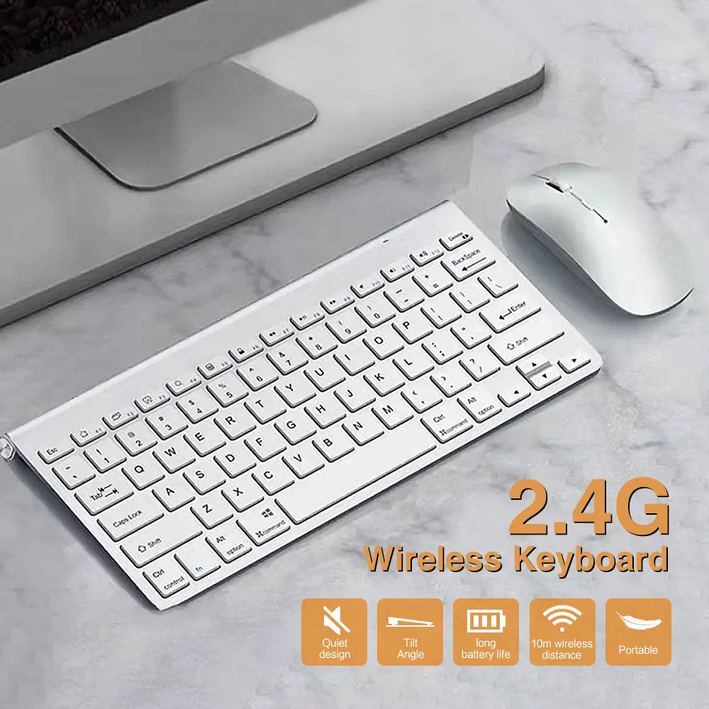 

Wireless 2.4G Keyboard with Mouse Russian Spanish Portuguese French Korean Arabic For Laptop Desktop Notebook Mac Smart TV PC
