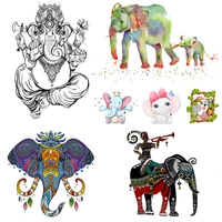 cartoon cute elephant iron on patches heat transfers for clothing applique textile thermo adhesive vinyl anime patch sticker