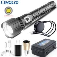 xhp90 2 4 core high quality led flashlight with power bank function usb rechargeable 18650 or 26650 battery zoomable torch lamp