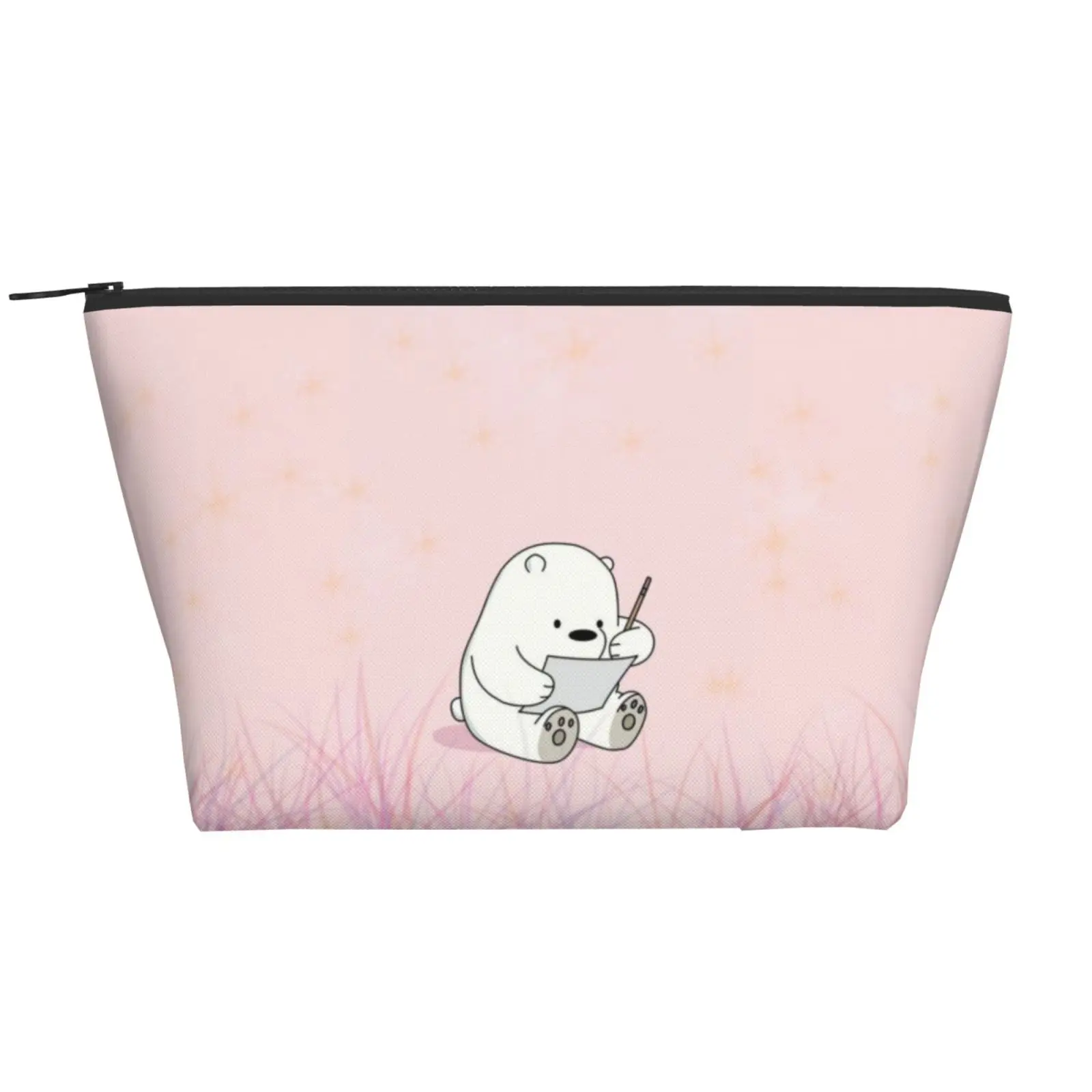 

White Bear Christmas Trapezoid Daily Makeup Storage Bag Polyester Holiday Home Folding Organizer Bags Makeup Organizer Stocked
