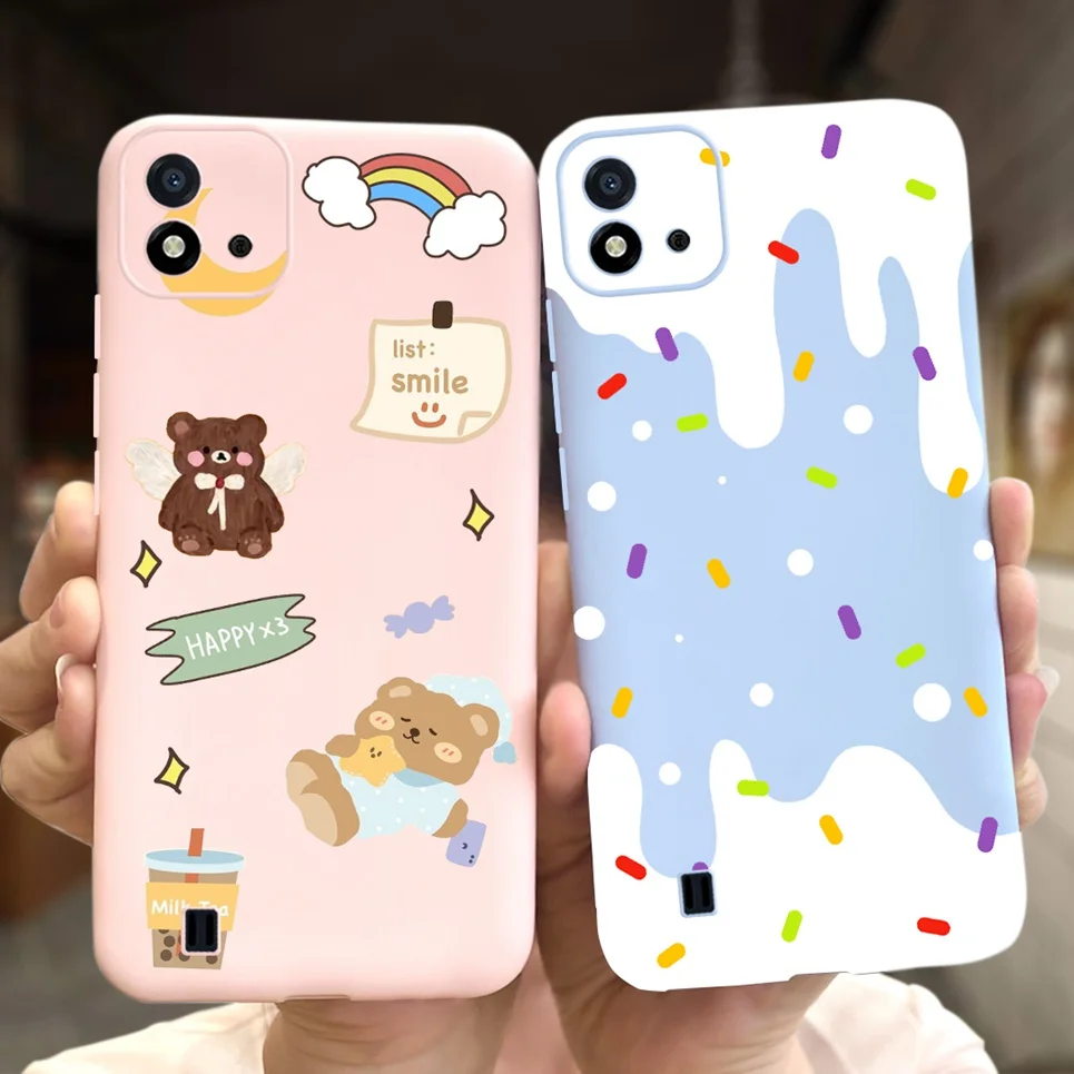 Чехол с милым медведем для Realme C11 2021 чехол C21y C25y C25 C25s C31 задняя крышка мягкий