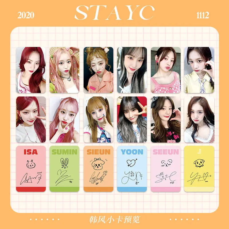 

6 шт./набор Kpop Idol STAYC HD карты SIEUN фото качество новая коллекция SUMIN персональная карта ISA коллекция поклонников Подарочная серия