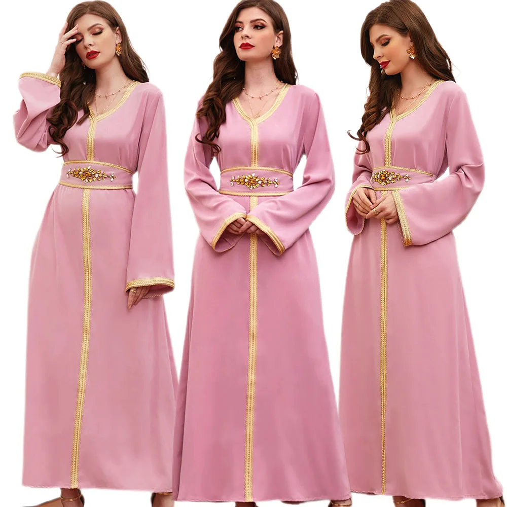 Женское платье макси в мусульманском стиле, вечерние нее платье в стиле джалабия, роскошное элегантное платье в арабском стиле, кафтан, Тур