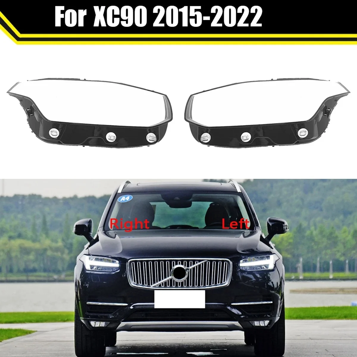 

Для-Volvo XC90 2015-2022 автомобильный прозрачный абажур накладка на фару очки накладка на фару Левая крышка