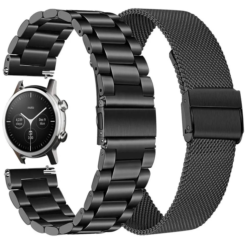 

Браслет из нержавеющей стали для наручных часов Moto 360 3-го поколения, сетчатый быстросъемный смарт-браслет для Moto 360 3, браслет Correa
