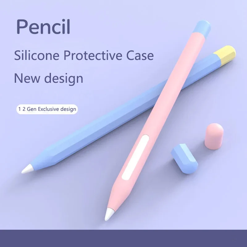 2 Case Multicolor Silicone Stylus Pen Case For Apple Pencil 1 Protective Cover For Ipad Pen 2 1 Accessories