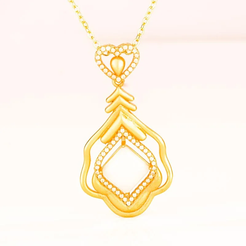 Ожерелье с подвеской в виде сердца из натурального нефрита очаровательные