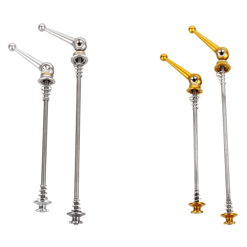 

2 Pairs Bicycle Skewers 1 Pair Ultralight Titanium Quick Release Bicycle Hub Skewers For MTB Road Bike, Gold & Silver