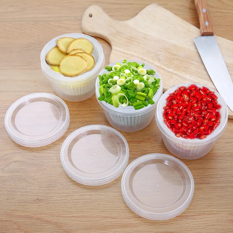 

Green Onion Crisper Utensils for Kitchen Ginger Garlic Storage Box Plastic Container Refrigerator Fruit Drain Seal Organizer Box