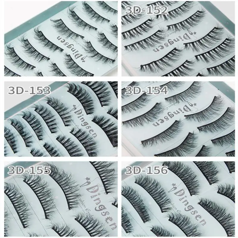 

Eyelashes 10 Pairs False Eyelashes Soft Synthetic Wool Lashes Faux Fluffy Lash Soft Full Thick Wispy Eye Lashes Makeup Tools