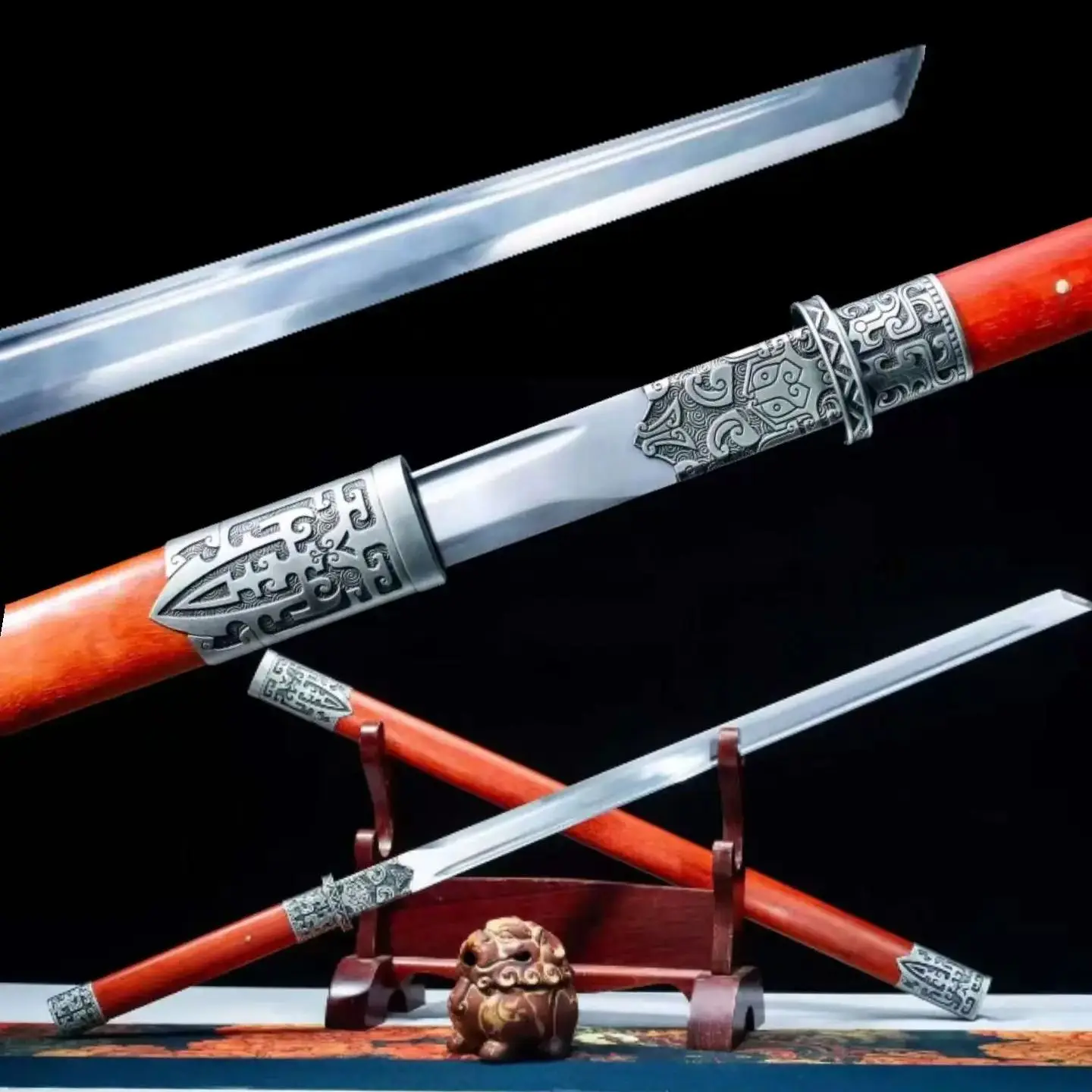 Китайская Радужная светящаяся Боевая меча кунгфу настоящий Многофункциональный