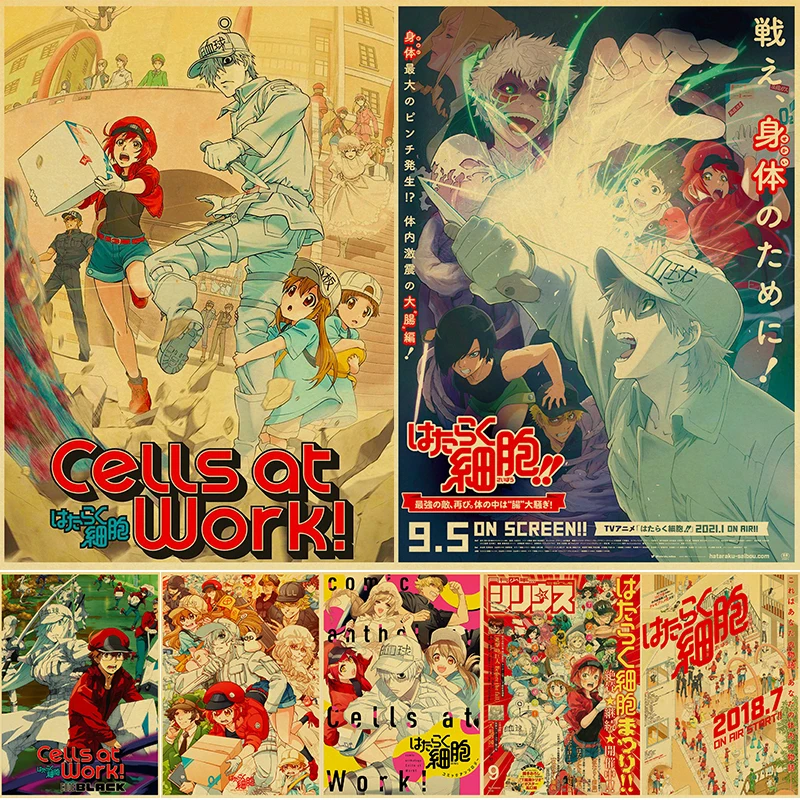 

Популярная научная комедия Рабочая клетка Классический Аниме ВИНТАЖНЫЙ ПЛАКАТ из крафт-бумаги семейный Декор для дома бара кафе комнаты