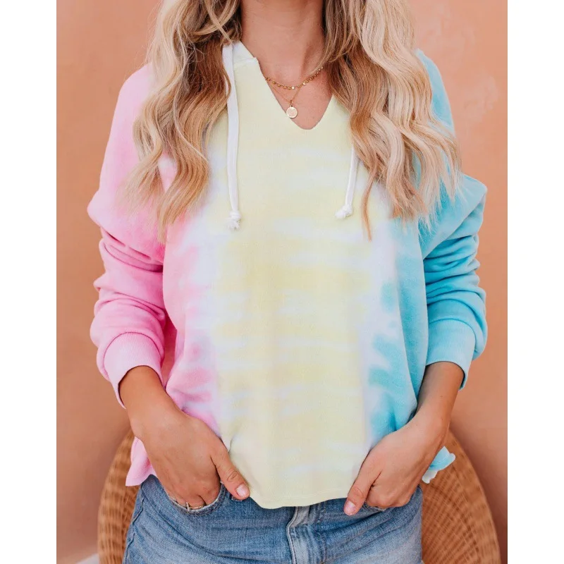 

Rheaclot Женская модная Толстовка с длинным рукавом и V-образным вырезом