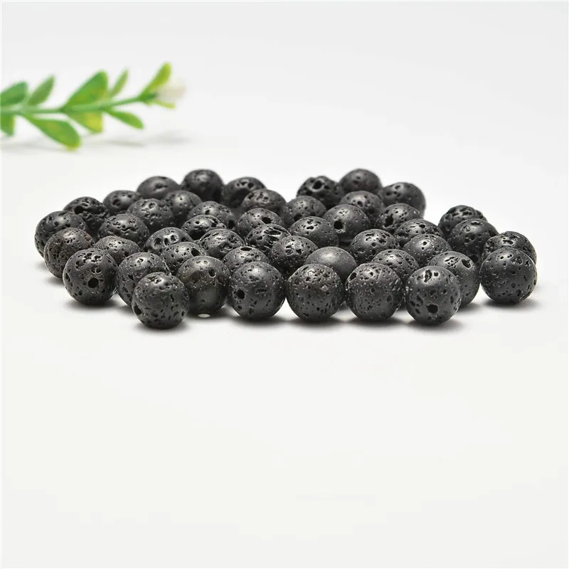 

Natural Jewelry Making Round Loose Beads Black Volcanic Lava Bead Pick Size 4 6 8 10mm