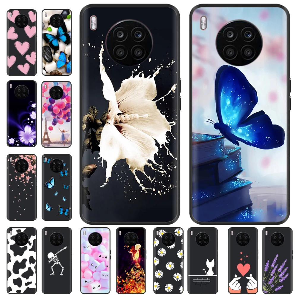 

For Honor 50 Lite Case Soft Black Silicone Painted Phone Back Cover For Huawei Honor 50 Honor50 Lite Pro Case Funda Coque Bumper
