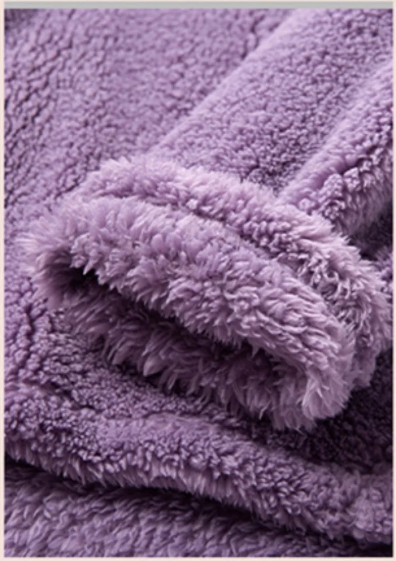 Women's Winter Warm Solid Color Suit Household Clothes Polyester Comfortable Skin-Friendly Plush Lapel Sleepwear