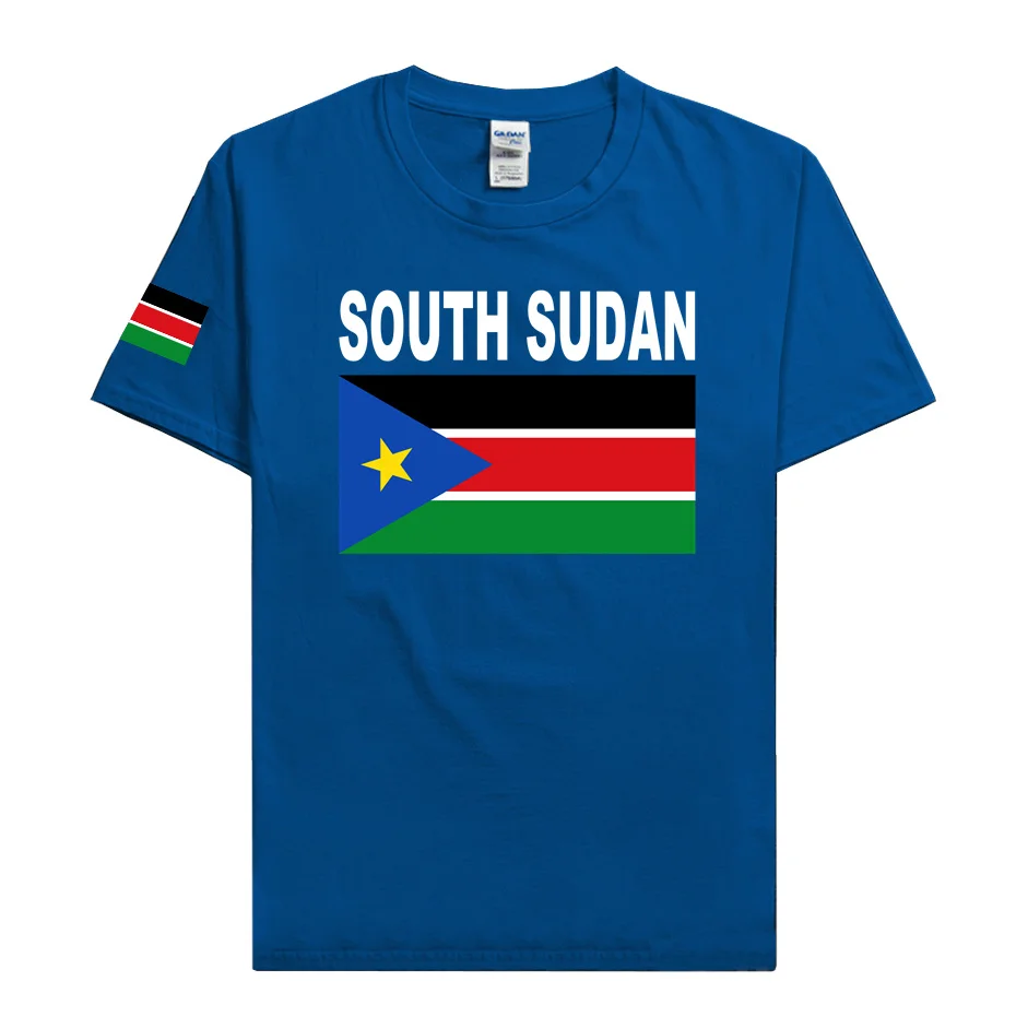 

Футболка мужская с надписью National Team, хлопковая футболка для спортзала, одежда для страны, спорта, суданский SSD, 2022