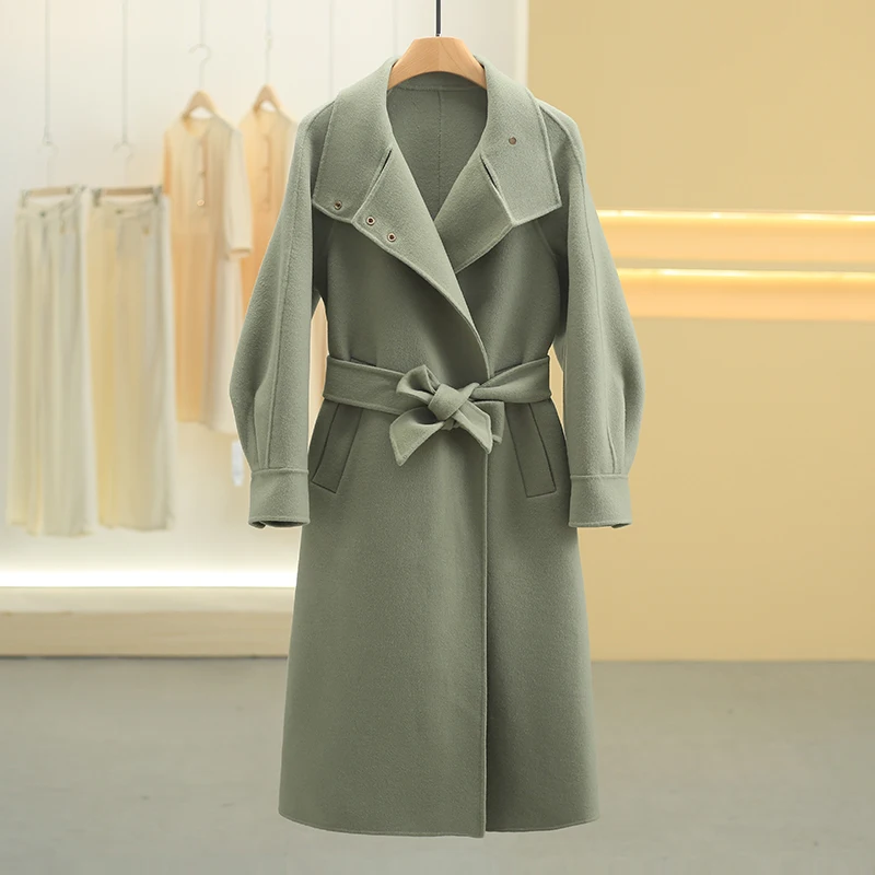 Счетная цена 999 [Li] 00 Флисовый британский двусторонний дафлкот с лацканами на