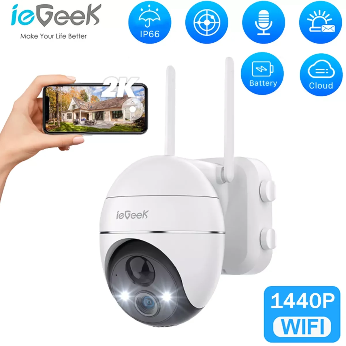 

IP-камера наружного видеонаблюдения, 360 °, на солнечной батарее