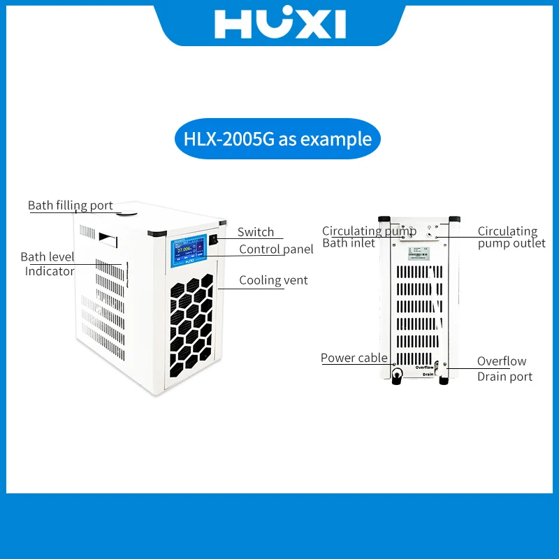 Фото Насос охлаждения HUXI 9L для высоких и низких температур -20~100, внешняя водяная баня с высококачественным двигателем №3