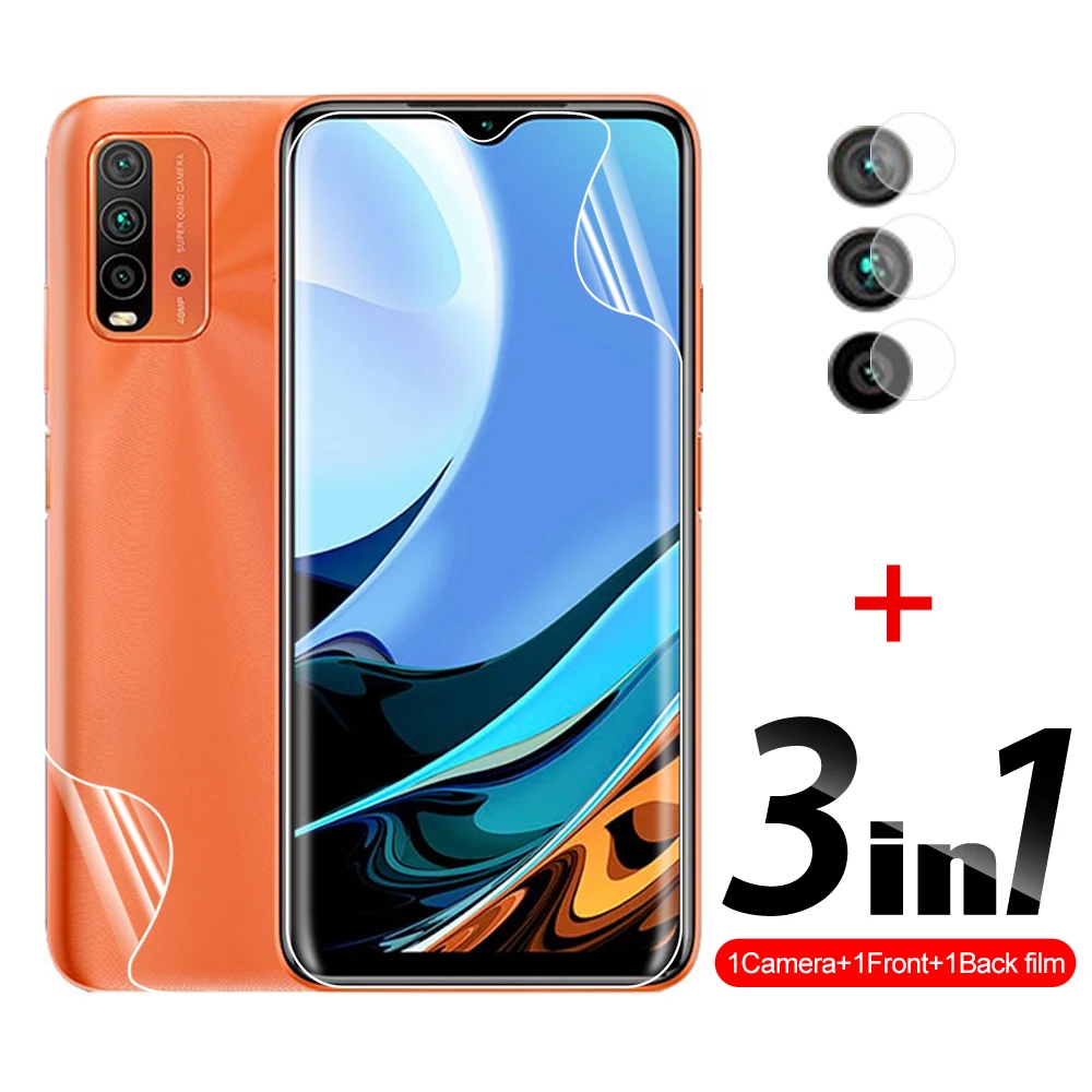 

Чехол для объектива 3 в 1, Гидрогелевая пленка, Защита экрана для Xiaomi Redmi 9 T 9A 9C 9C NFC 9 T On, Защитная пленка для HD J19S M2010J19SG