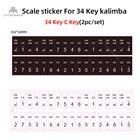34 клавиши Kalimba шкала наклейка BC, Стикеры для большого пальца, аксессуары для музыкальных инструментов, для начинающих, легко читать
