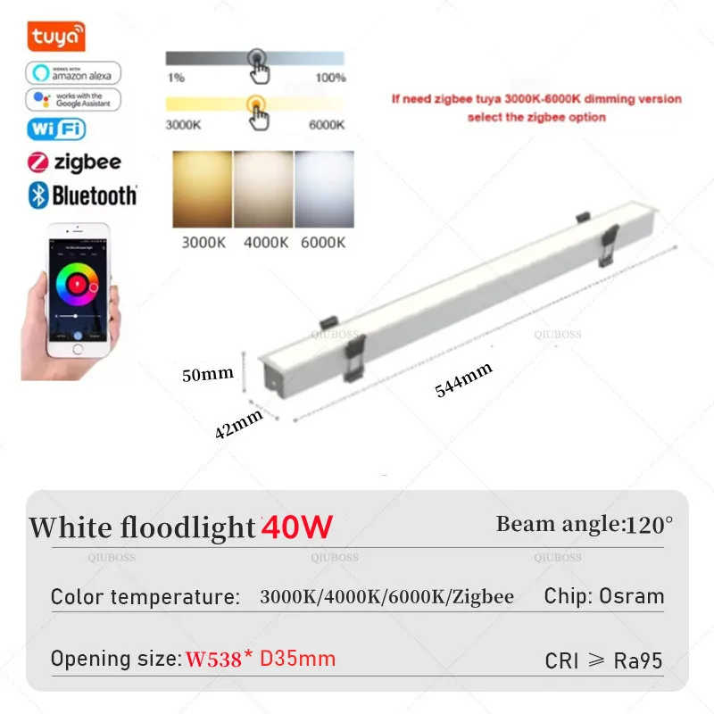 

PDQ светодиодный потолочный светильник 10/20/40Вт теплый/нейтральный/холодный свет