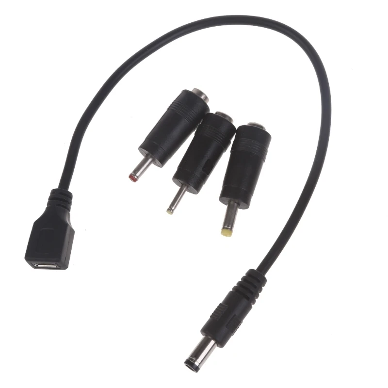 

Micro USB Female to 5.5x2.1mm Male Adapter Set for LED Lights and Speakers with 4.0mm 3.5mm 2.5mm Adapter Plugs