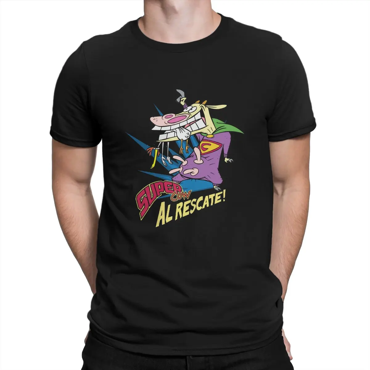 

Cow and Chicken Animation Comedy Fantasy Man TShirt Super Active Fashion T Shirt Harajuku Streetwear Hipster